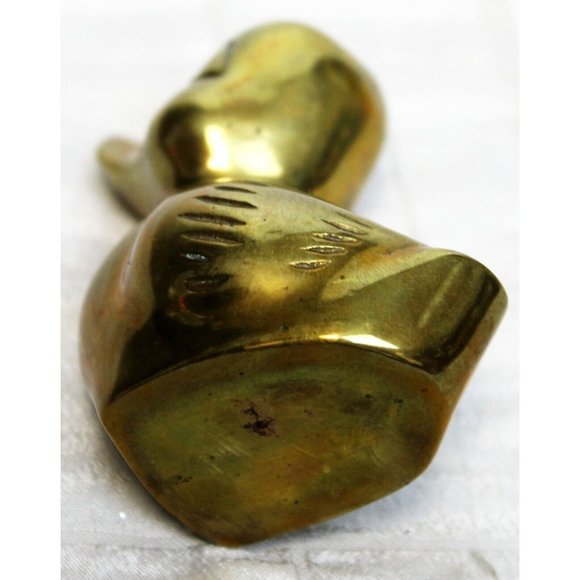 VTG 70s or 80s Solid Brass Duck Duckling Paperweight Figure Decor Small - Picture 6 of 10